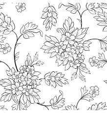 Basic Black And White Flower Outline Black Outline Flower Seamless Vector Image On Flower Drawing Flower Outline White Pattern Background