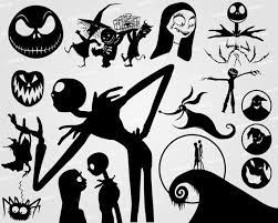 Nightmare Before Christmas Silhouettes Cliparts Different File Format Nightmare Before Christmas Tattoo Christmas Tattoo Nightmare Before Christmas Halloween