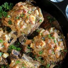 In the other, mix together the breadcrumbs and soup mix. Baked Pork Chops And Stuffing Easy Recipe A Farmgirl S Dabbles
