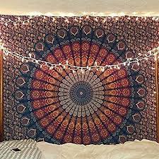 Find your favorite tapestries for sale at royal furnish. Tapestry Queen Gift Hippie Tapestries Mandala Bohemian Psychedelic Intricate Indian Wall Hanging Bedding Bedspread Amazon Co Uk Home Kitchen