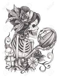 Crane art jour mort conception femmes crane tete action autocollants murales cadavre culture indigene motif floral myloview fr brianna keilar cnn female anchors 2019. Journee Des Cranes Des Femmes D Art Du Mort Dessin Au Crayon Sur Papier Banque D Images Et Photos Libres De Droits Image 80324271