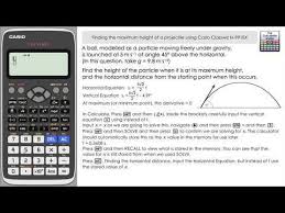 Finding The Maximum Height Of A Projectile Using Casio Classwiz Fx 991exthe Calculator Guide Calculator Graphing Calculator Casio