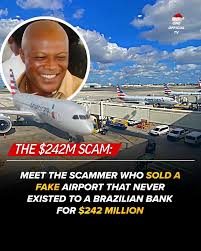 Meet the Man who sold an international airport that never existed… for $242  million. 😂🤯 ‎ ‎ ‎In Early 1990s. ‎A Nigerian scammer targeted a Brazilian  bank. ‎He positioned himself as a