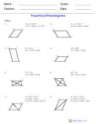 Geometry Worksheets Quadrilaterals And Polygons Worksheets Geometry Worksheets Parallelogram Geometry Words