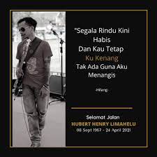 Hubert henry limahelu, personel band boomerang mengembuskan napas terakhir, sabtu (24/4/2021). Llaqiuk9a3ngxm