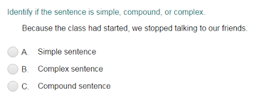 Simple, compound and complex sentences. Identifying Sentences As Simple Compound Or Complex Quiz Turtle Diary