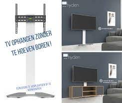 tv standaard extra plat hyden tv ophangen zonder te hoeven boren tv ophangen gezellige woonkamers tv