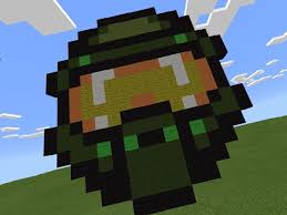 Halo 4 Master Chief Aka John Helmet Minecraft Pixel Art Minecraft Pixel Art Pixel Art Halo 4