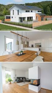 Modernes Landhaus Mit Satteldach Garage Holz Putz Fassade Bauen Haus Design Ideen Innen Aussen In 2020 Einfamilienhaus Haus Renovierung Ideen Haus