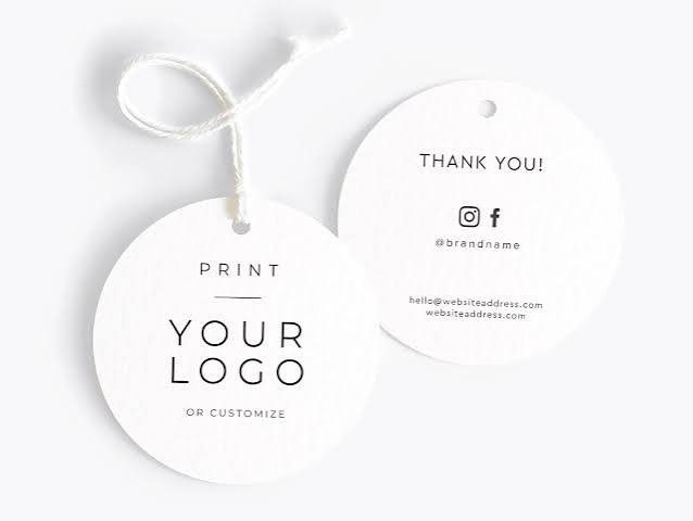 Circle Tag, Round Hang Tag, Minimalistic Tag With Your Custom Logo - Etsy UK