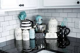 Here's a more monochromatic white kitchen that we found while scrolling through pinterest. Grey And White Kitchen Accessories Instaimage