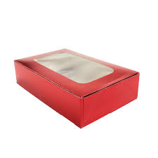 Maybe you would like to learn more about one of these? O Creme Red Treat Box With Window 8 5 X 5 5 X 2 Pack Of 5 Cake Boxes Bakedeco Com