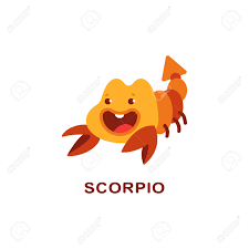 Scorpio vector signs of the zodiac in circles of golden color on a white background. Scorpio Cute Zodiac Sign Vector Cartoon Character Isolated On A White Background Royalty Free Cliparts Vectors And Stock Illustration Image 149883550
