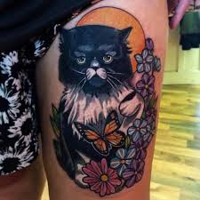 Bayan Ust Bacak Kedi Dovmesi Female Thigh Cat Tattoo Dovme Bacak Dovmeleri Ve Dovme Modelleri