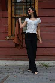 karpuz kol brode bluz 79 9 karpuz kol brode bluz bluz sifon bluzlar siyah bluz