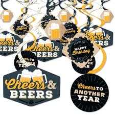 Maybe you would like to learn more about one of these? Cheers And Beers Happy Birthday Birthday Party Hanging Decor Party Decoration Swirls Set Of 40 Bigdotofhappiness Com