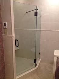 In This Corner Shower The Client Preferred Not To Have A Horizontal Support Across The Top Instead A Glass Shower Doors Shower Doors Replacement Shower Doors