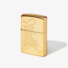 Zippo Engraved Tiger Brass Lighter Bespoke Post Engraved Lighter Personalized Lighters Cool Lighters