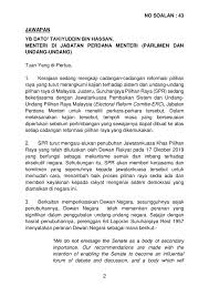 Pada pilihan raya umum mei 2018, gabungan pakatan harapan (ph) telah memenangi dewan rakyat malaysia dengan majoriti mudah. 20200804 Par14s3m2 Soalan Lisan 43 Pdf Parliamentary Documents
