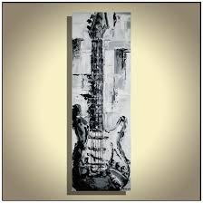 Black And White Music Artwork Guitar Painting Black And White Music Art Abstract Guitar Painting On Canvas Music Painting Canvas Abstract Painting Canvas Painting