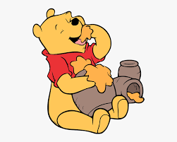 1996 mattel winnie the pooh in footed pjs holding honey pot with baby toys plush. Winnie The Pooh With Honey Drawing Free Transparent Clipart Clipartkey