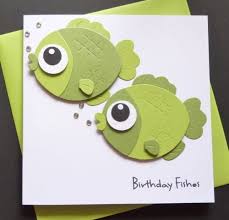 Handmade Personalised Birthday Fishes Fish Fishing Theme Card Cards Handmade Punch Art Cards Handmade Gift Tags