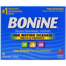 Bonine Antiemetic Chewable Motion Sickness Relief Tablets Raspberry 8 Ct Walmart Com Sea Sickness Nausea Relief Motion Sickness