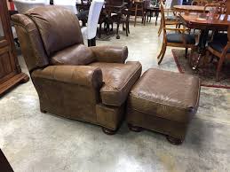 Bradington Young Lay Back Leather Chair And Ottoman 495 Forsale Mk Consignment Chair Livingroom Decor Home Chair And Ottoman Leather Chair Furniture