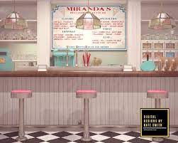 Ice cream shop background real. Ice Cream Parlour Digital Backdrop Background Filtergrade