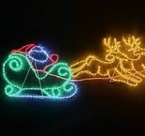Santa Sleigh 2 Deer Rope Light Motif - available September 2023