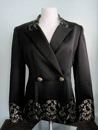 Black And Gold Jacket Victor Costa Nahdree Black Gold Womens Holiday Jacket Lace Formal Size 4 Vtg Victorcostabynahdree Blazer Vintage Clothes Women Embellished Jacket Fashion