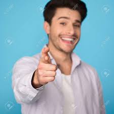 I Choose You. Man Pointing Finger At Camera On Blue Background Stock Photo,  Picture and Royalty Free Image. Image 115833486.