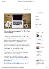 Check spelling or type a new query. Pdf Contoh Essay Beasiswa Lpdp Dan Tips Membuatnya Tips Membuat Essay Beasiswa Lpdp Syaifi Al Mahfudzi Academia Edu