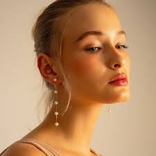 Cascading Long Drop Freshwater Pearl Earrings in Gold Silver, Bridal Drop  Pearl Earrings, Dangling Wedding Jewelry, Bridesmaid Gift for Her