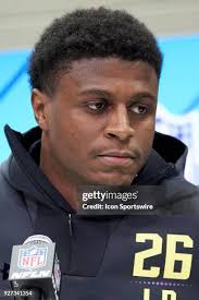 Indiana linebacker Chris Covington answers questions from the media... News  Photo