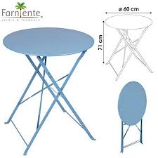 table ronde de jardin en metal bistro cafe salon pliante bleue pliable exterieur table pliante exterieur table de jardin carree table pliante