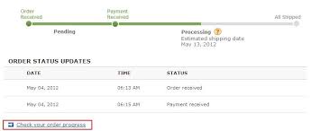 Order Status Status Order Progress