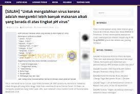 Row above, %s is online, keep & above, stay on & top, apply cream t. Salah Menghilangkan Virus Adalah Mengkonsumsi Lebih Banyak Makanan Dan Minuman Alkali Diatas Tingkat Keasaman Virus Hoax Buster Covid19 Go Id