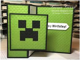 Minecraft comes with different birthday card design styles. A La Cards Kids Week Continues Minecraft Style Minecraft Birthday Card Minecraft Cards Kids Birthday Cards