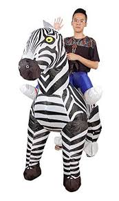Inflatable Zebra Costume Unisex Adults Halloween Riding