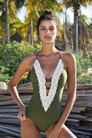 Amazon Com Cupshe Fashion Women S Ladies Vintage Lace Bikini Sets Beach Swimwear Bathing Suit Clot In 2021 One Piece Swimwear Lace Bikini Swimwear
