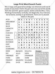 Download for free from a curated selection of free large print word search puzzles for seniors printable for your mobile and. Large Print General Vector Photo Free Trial Bigstock