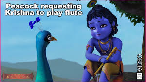 Peacock Requesting Krishna To Play Flute English Hd Video Youtube Illustration about cute little cow cartoon illustration isolated image animal character. peacock requesting krishna to play flute english hd video