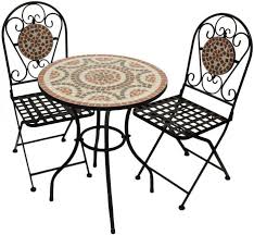 Woodside Mosaic Garden Table And Chair Set In 2020 Small Garden Table And Chairs Garden Table And Chairs Small Outdoor Table