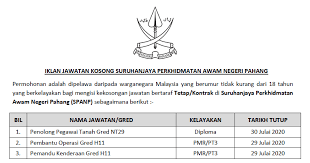 Suruhanjaya perkhidmatan awam negeri pahang. Permohonan Jawatan Kosong Di Suruhanjaya Perkhidmatan Awam Negeri Pahang Spanp