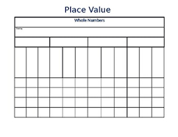Blank Place Value Chart Whole Numbers