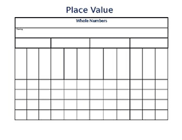 blank place value chart whole numbers