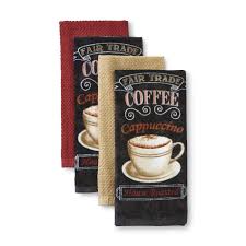 Give Your Kitchen A Colorful Boost With This Four Pack Of Kitchen Towels From Essential Home Highly Absorbent Coffee Theme Kitchen Coffee Theme Kitchen Towels