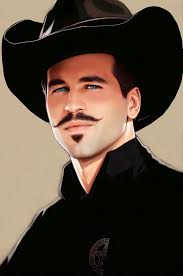 Cowboy hat with leather rope and skull design