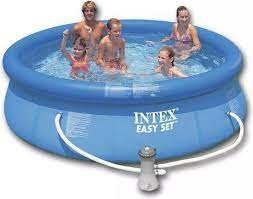 intex easy set zwembad 244 x76 cm opblaasbaarzwembad in 2021 zwembad trap zwembad zwembaden